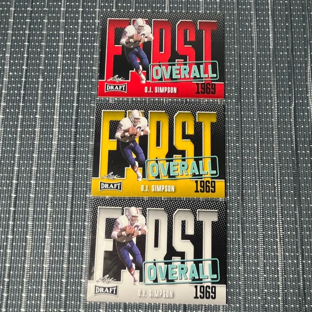🏈 O.J. Simpson 2024 Leaf Trading Corp. NFL Football Trading Cards, Qty 3